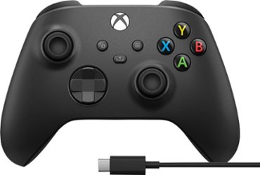 Microsoft - Xbox Wireless Controller for Windows Devices, Xbox Series X, Xbox Series S, Xbox One + USB-C Cable - Carbon Black - Front_Zoom