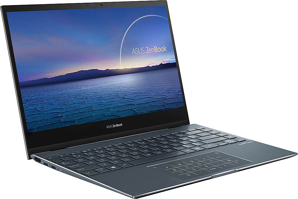 Angle View: ASUS - ZenBook 14" Laptop - Intel Core i7 - 16GB Memory - NVIDIA GeForce MX450 - 512GB SSD - Pine Gray