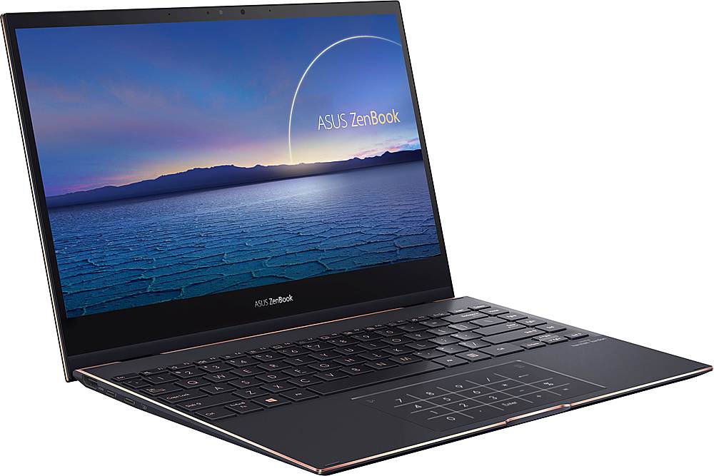 Angle View: ASUS - ZenBook Flip S 2-in-1 13.3" 4K Ultra HD Touch-Screen Laptop - Intel Evo Platform - Core i7 - 16GB Memory - 1TB SSD - Jade Black