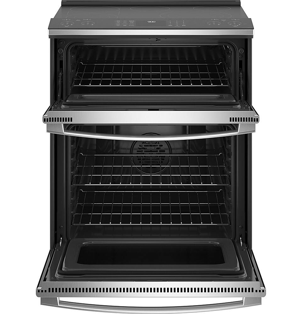 Alt View 11. GE Profile - 6.6 Cu. Ft. Slide-In Double Oven Electric True Convection Range with No Preheat Air Fry - Stainless Steel.