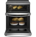 Alt View Zoom 12. GE Profile - 6.6 Cu. Ft. Slide-In Double Oven Electric True Convection Range with No Preheat Air Fry - Stainless steel.