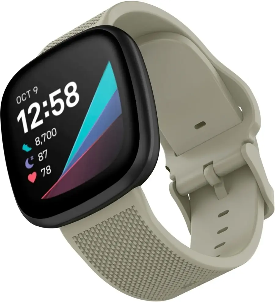 The text on the image reads: "9 OCT 12:58 8,700 Z 87 78". This can be grouped and corrected as follows:

"9 OCT 12:58" represents the date and time of the image.
"8,700 Z 87 78" could be a reference to the watch's battery life, with "8,700" possibly representing the battery capacity or the number of hours left before the battery runs out. The "Z" could be a reference to the watch's model or a specific feature. The "87" and "78" might be related to the watch's water resistance or other specifications.
