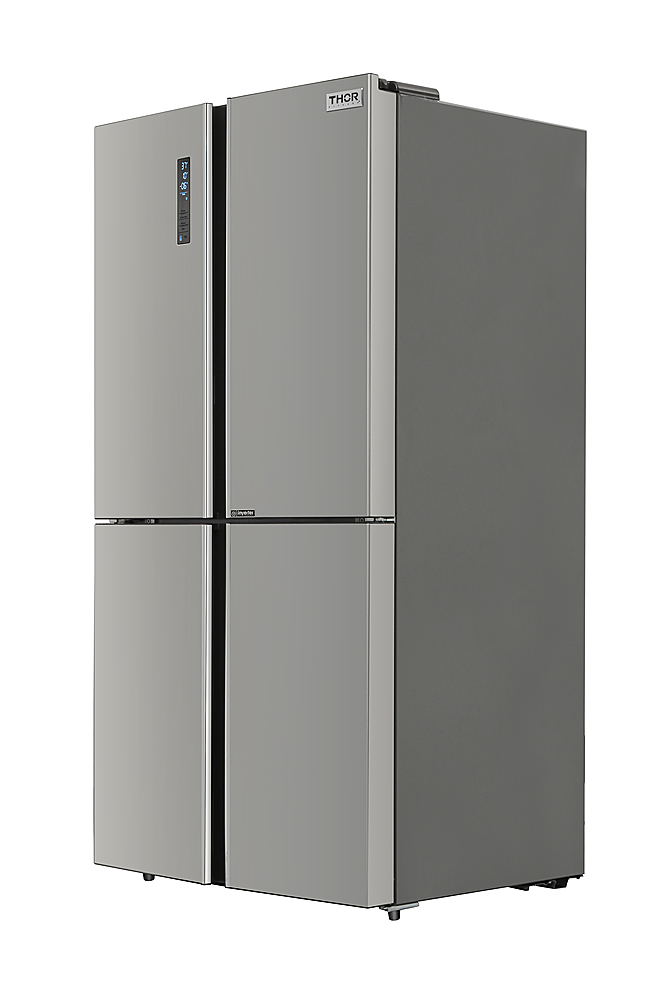 Left View: Viking - Professional 7 Series 16.1 Cu. Ft. Upright Freezer with Interior Light - Slate Blue