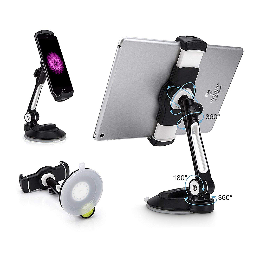 Angle View: AboveTEK - Suction Cup Smartphone and Tablet Mount - Black