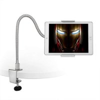 AboveTEK - Gooseneck Phone/Tablet Stand - Silver - Front_Zoom