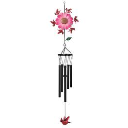 FC Design - 41"Long Spinning Windmill Flower with Cardinal Wind Chime Outdoor Patio or Garden Hanging Decoration - Multi-Color