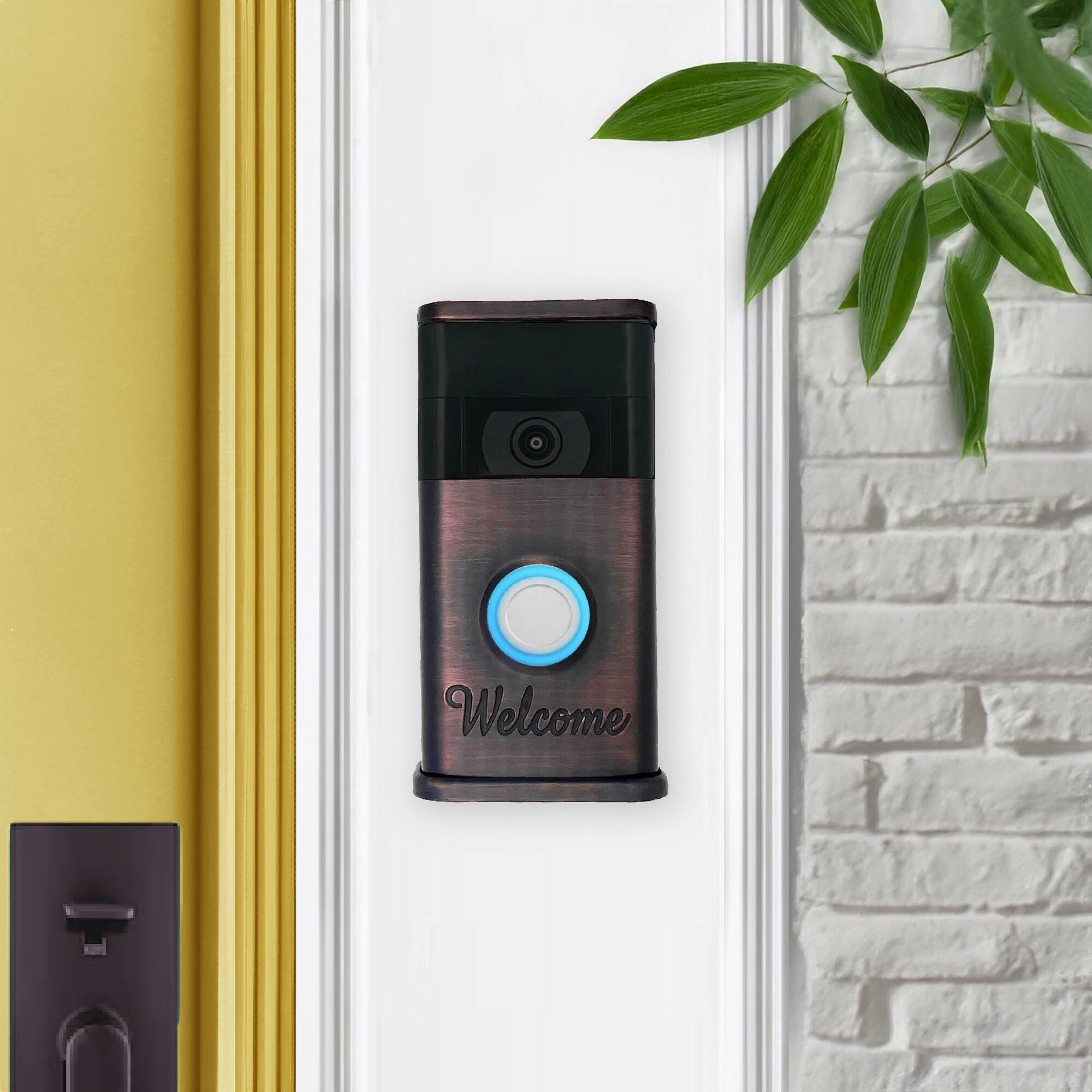 Alt View 3. Michael Healy - Welcome Video Doorbell Cover (Ring 2nd Gen) - Oiled Bronze.