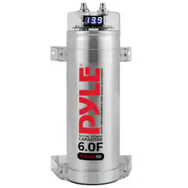 Pyle - 6.0 Farad Digital Power Capacitor with Blue Digital Display