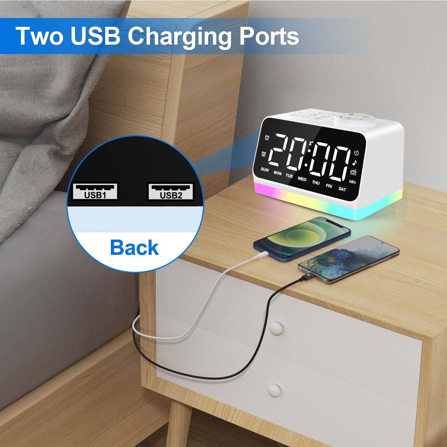 Two USB Charging Ports

USB1 USB2

Back

SUN MON TUE WED THU FRI SAT