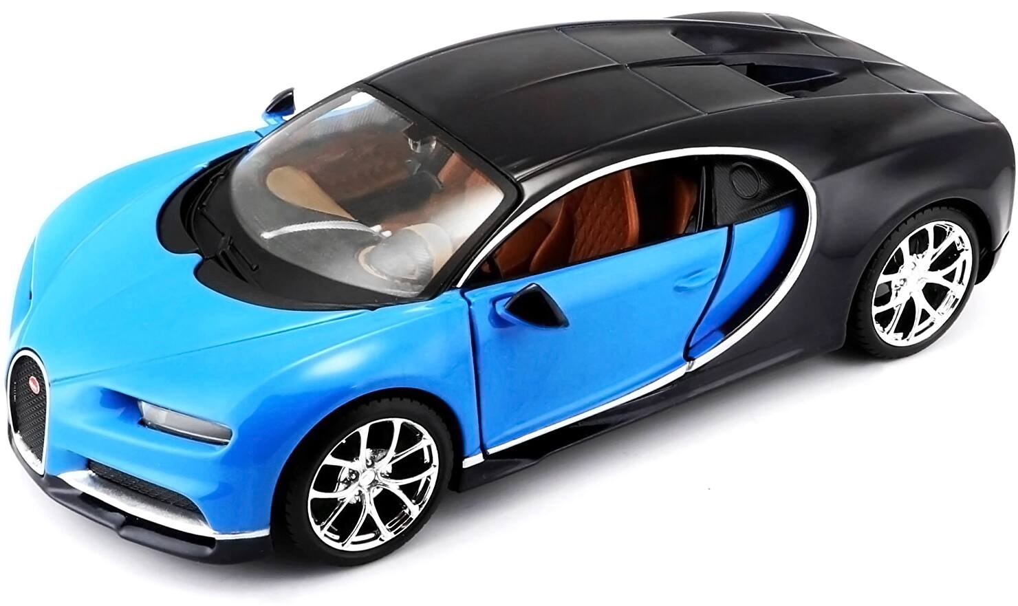 Alt View 3. Maisto - Bugatti Chiron Blue and Dark Blue 1/24 Diecast Model Car by Maisto.