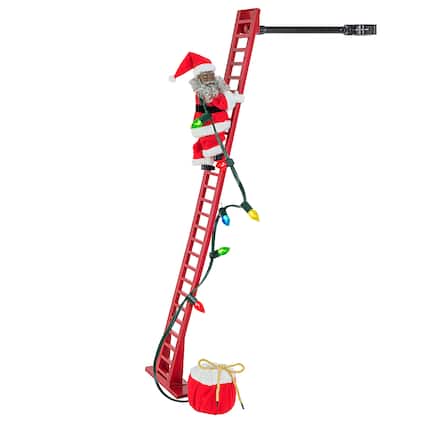 Front. Mr Christmas - 40" Super Climbing African American Santa.