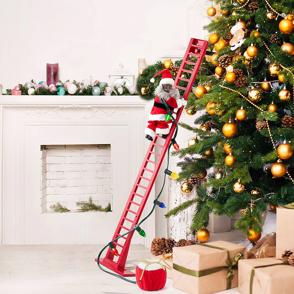 Alt View 12. Mr Christmas - 40" Super Climbing African American Santa.