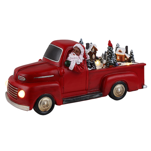 Mr Christmas - 10.5" Red Animated Truck - African American Santa