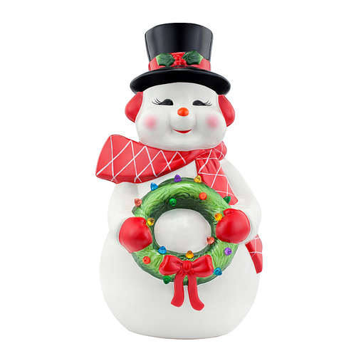 Mr Christmas - 22" Lit Nostalgic Ceramic Figure - Snowman