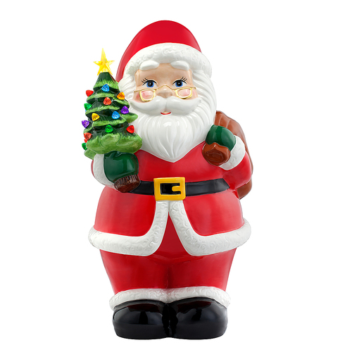 Mr Christmas - 22" Lit Nostalgic Ceramic Figure - Santa
