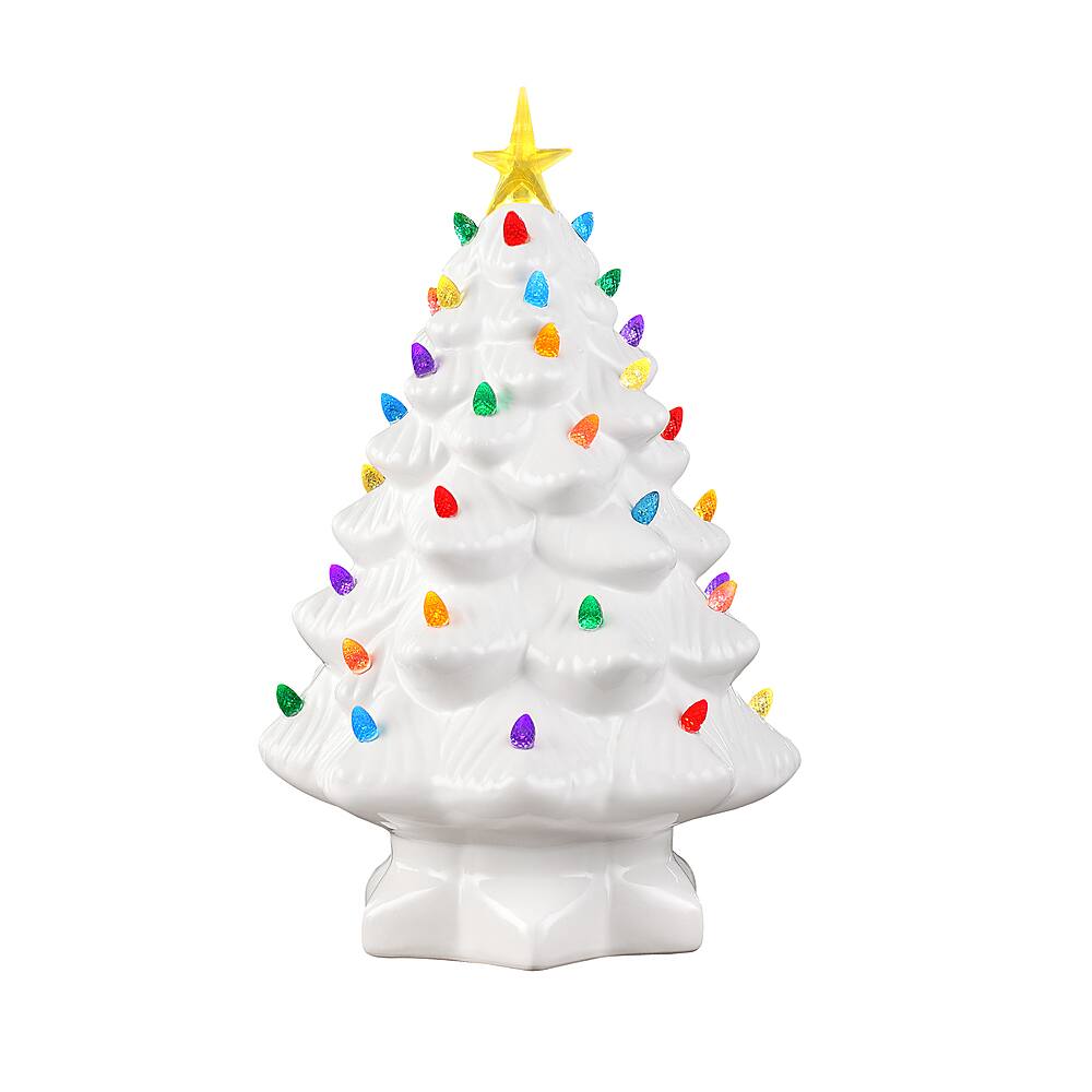 Front. Mr Christmas - Lit Nostalgic Christmas Tree 14" -  White.