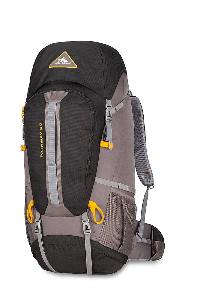 Front. High Sierra - Pathway Series 60L Backpack - Black/Slate/Gold.