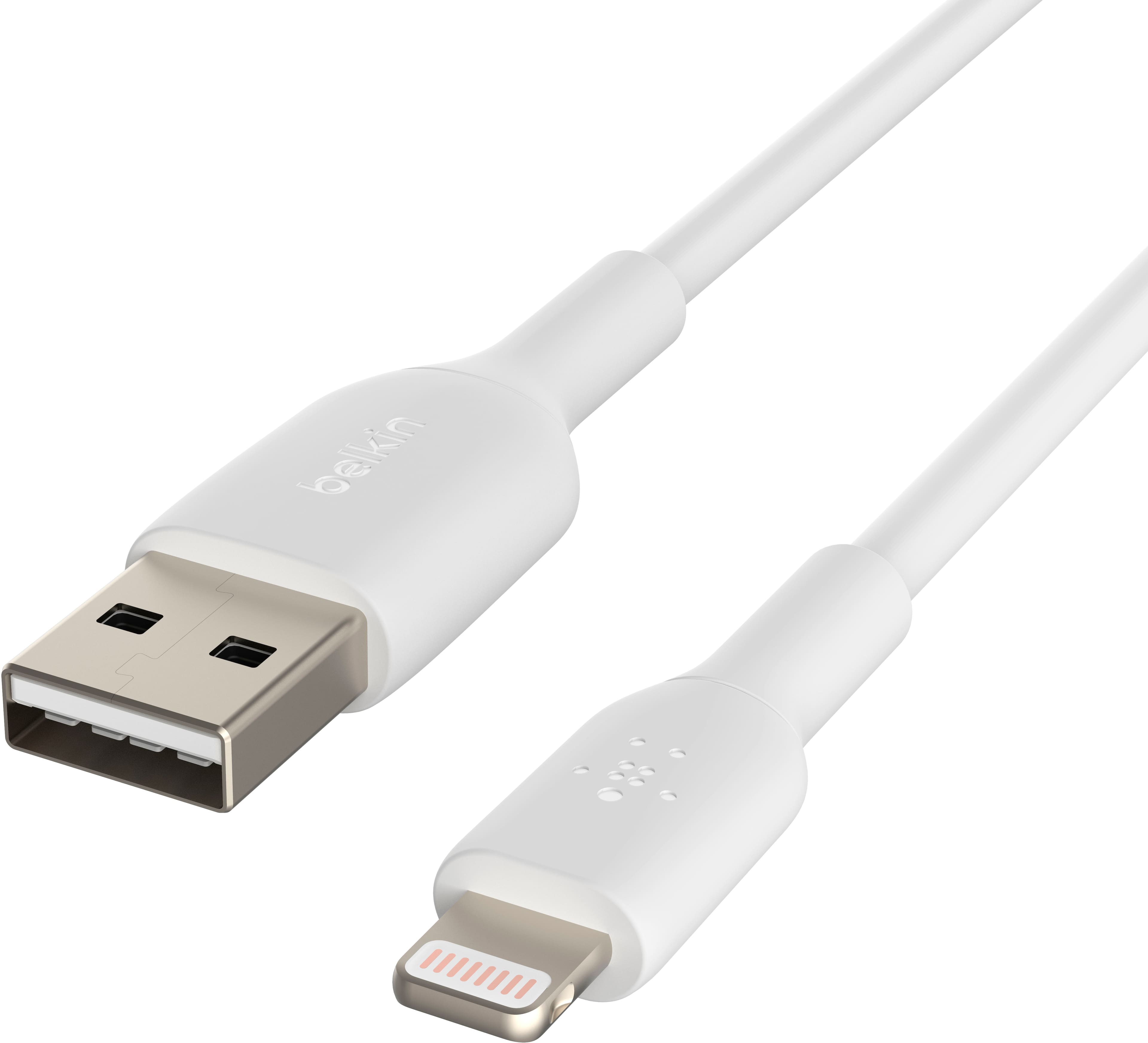 Belkin - BOOST↑CHARGE Lightning to USB-A Cable 9.8ft - White - Front_Zoom