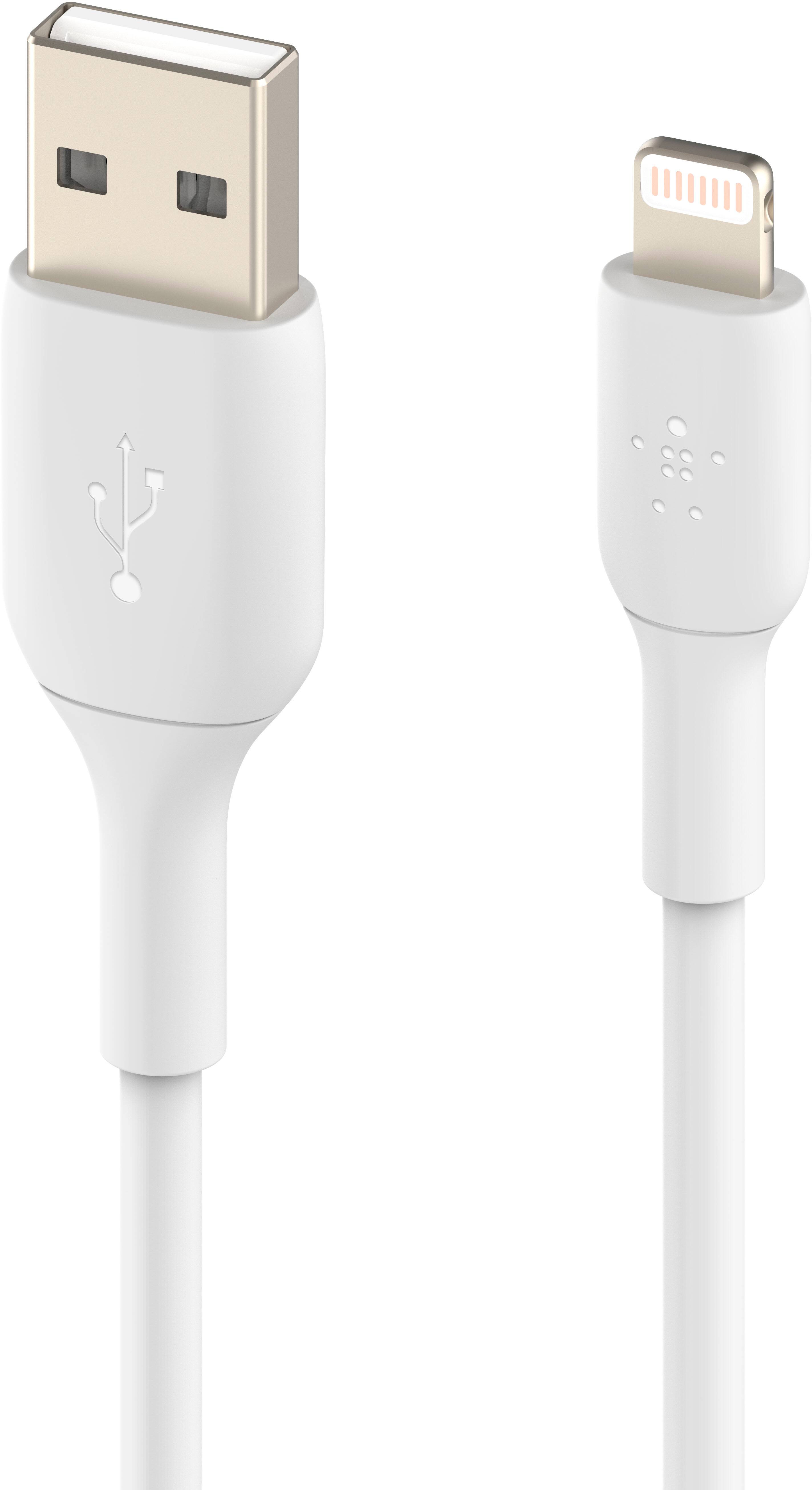 Alt View 1. Belkin - BoostCharge Lightning to USB-A Cable 9.8ft - White.