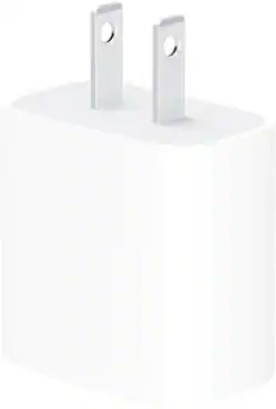 Front. Apple - 20W USB-C Power Adapter - White.