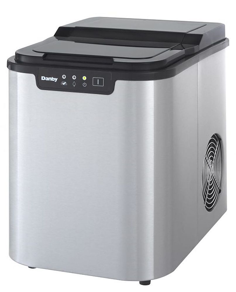 Left View: Hamilton Beach - 28-Lb. Portable Countertop Ice Maker with 2 Ice Size Production - BLACK