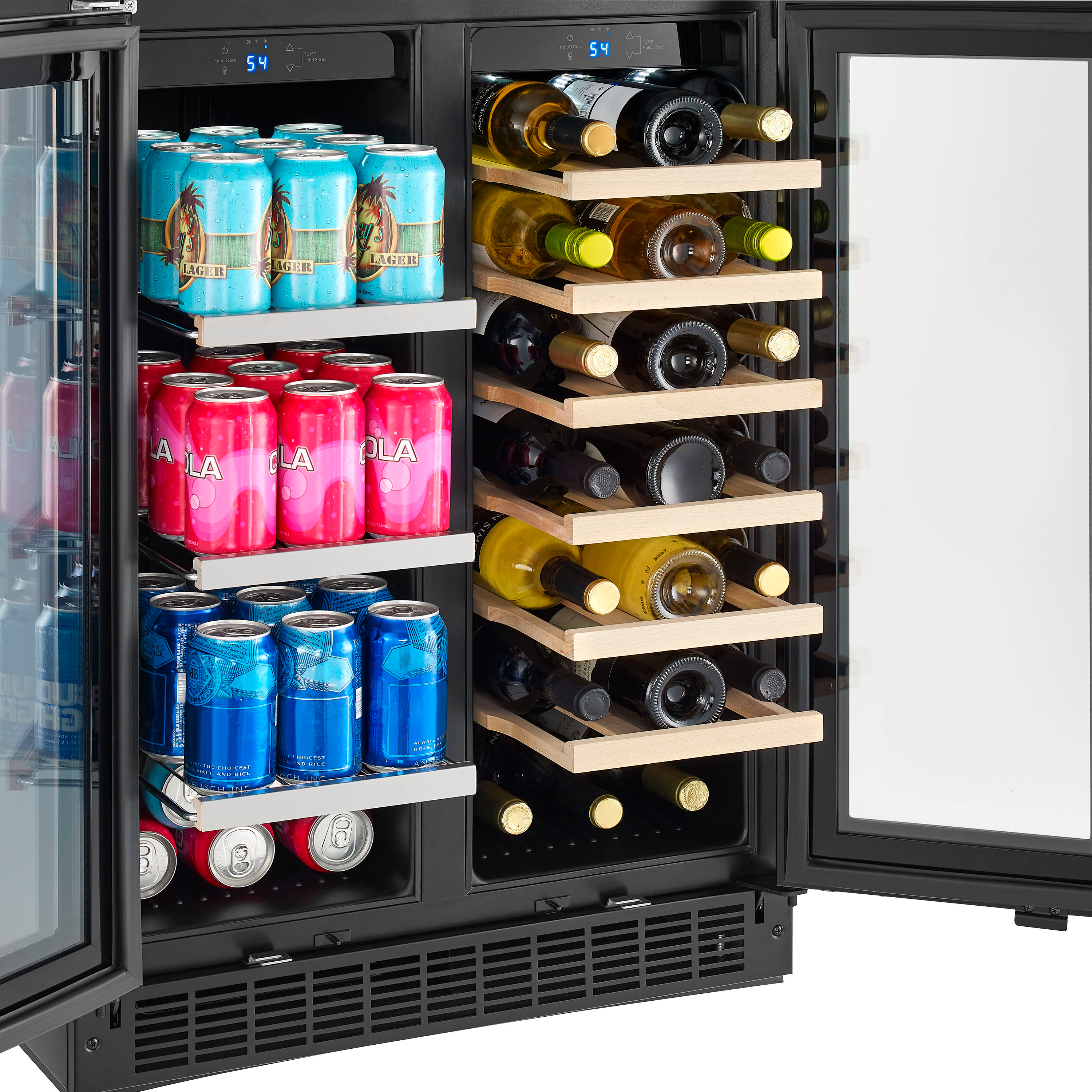 Glass Wine and Beverage Cooler Fridge in Wine Refrigerators
