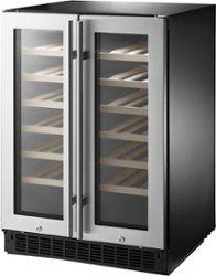 Insignia™ - Dual Zone Wine and Beverage Cooler with Glass Doors - Stainless steel - Front_Zoom