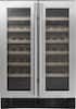 Front. Insignia™ - Dual Zone Wine and Beverage Cooler with Glass Doors - Stainless Steel.