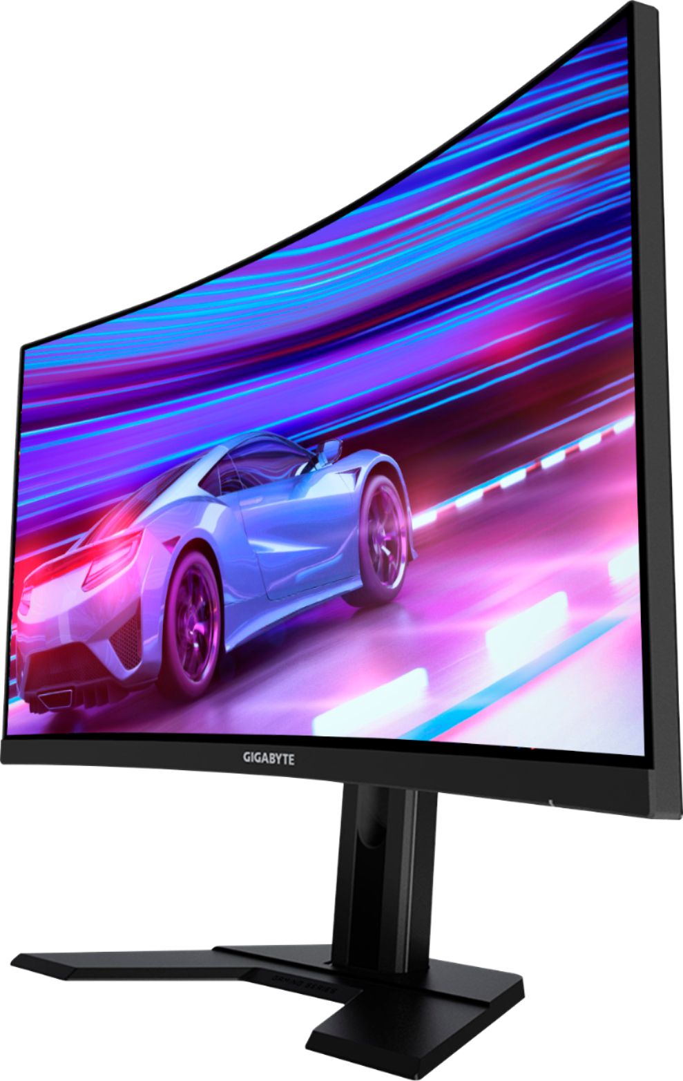 Angle View: GIGABYTE - 27" LED Curved QHD FreeSync Monitor with HDR (HDMI, DisplayPort, USB) - Black