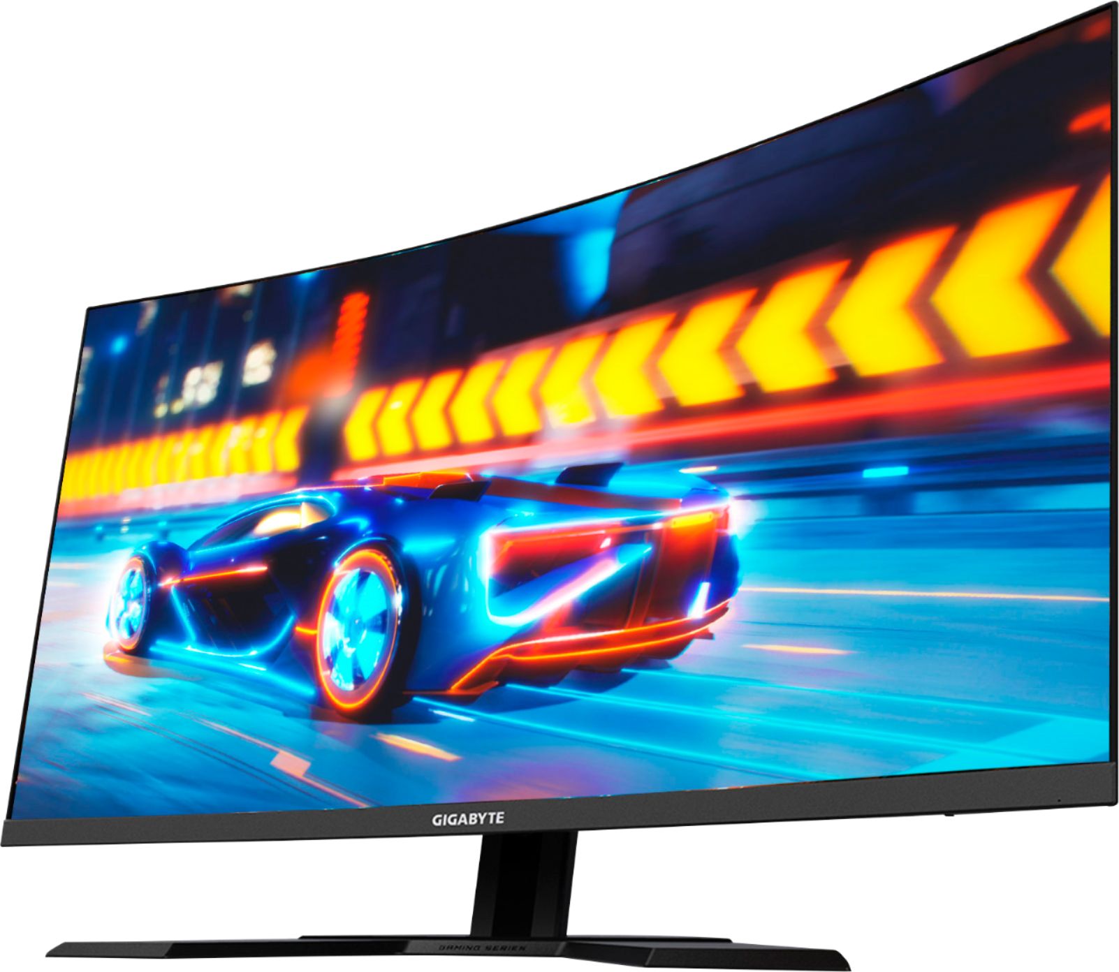 Angle View: GIGABYTE - 32" LED Curved QHD FreeSync Monitor with HDR (HDMI, DisplayPort, USB) - Black