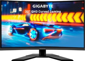 GIGABYTE - 32" LED Curved QHD FreeSync Monitor with HDR (HDMI, DisplayPort, USB) - Black - Front_Zoom