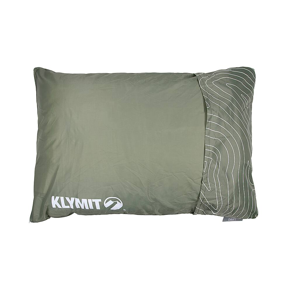 Klymit Drift Camping Pillow, Shredded Memory Foam Travel Pillow with Reversible Cover for Outdoor Use,Green Large (Pack of 1)