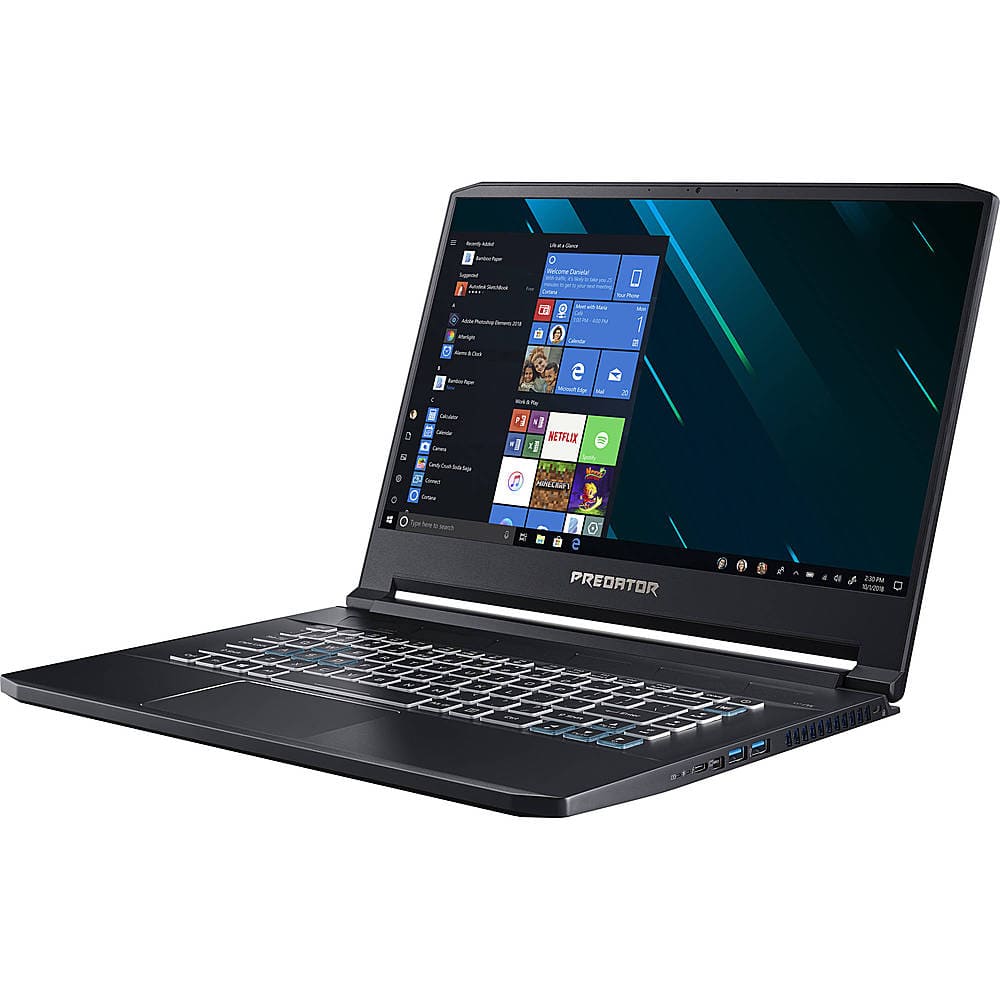 Angle View: Acer - Predator Triton 500 15.6" Refurbished Gaming Laptop - Intel Core i7-9750H - 32GB Memory - 1TB HDD - Black