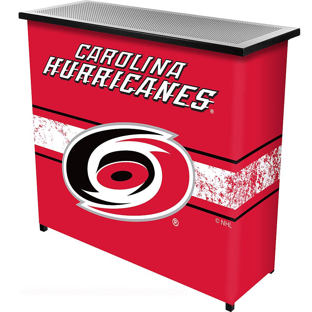 Carolina Hurricanes NHL Portable Bar Indoor Outdoor, Pop-Up Drink Station Patio, Garage or Man Cave Accessories - Red, White, Silver, Black