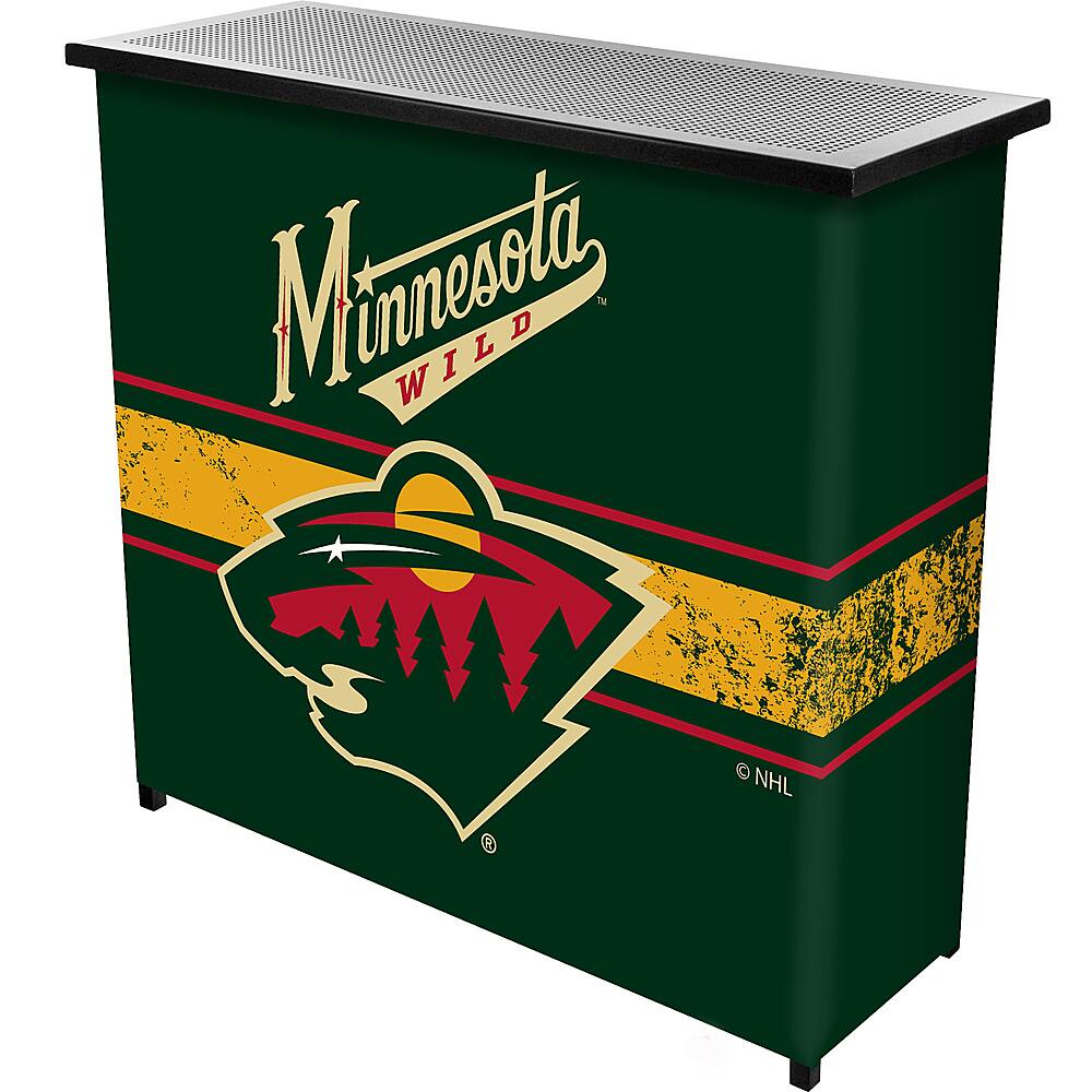 Minnesota Wild NHL Portable Bar Indoor Outdoor, Pop-Up Drink Station Patio, Garage or Man Cave Accessories - Green, Red, Gold