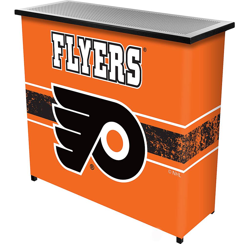 Philadelphia Flyers NHL Portable Bar Indoor Outdoor, Pop-Up Drink Station Patio, Garage or Man Cave Accessories - Orange, Black, White