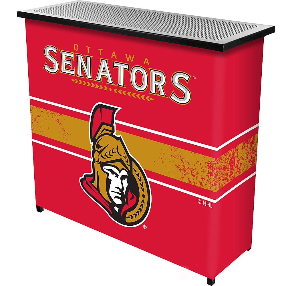 Ottawa Senators NHL Portable Bar Indoor Outdoor, Pop-Up Drink Station Patio, Garage or Man Cave Accessories - Red, Gold, White