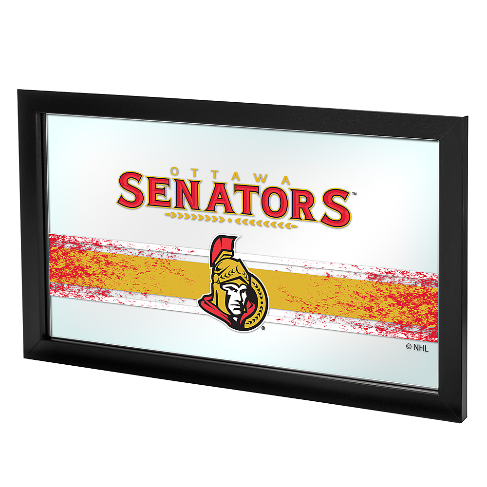 Ottawa Senators NHL Fade Framed Logo Mirror - Red, Gold, White