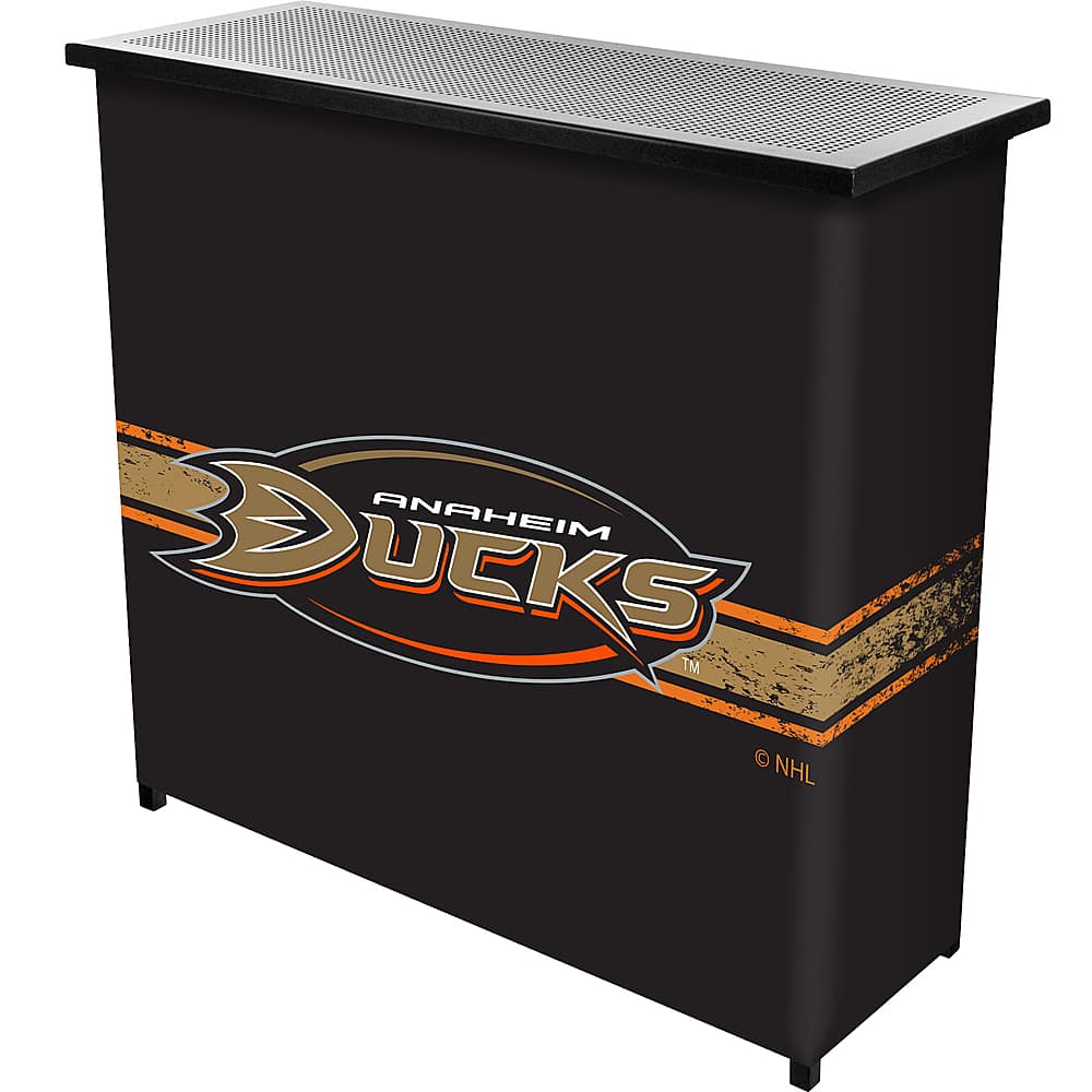 Alt View 11. NHL - Anaheim Ducks NHL Portable Bar Indoor Outdoor, Pop-Up Drink Station Patio, Garage or Man Cave Accessories - Black, Orange, Gold.