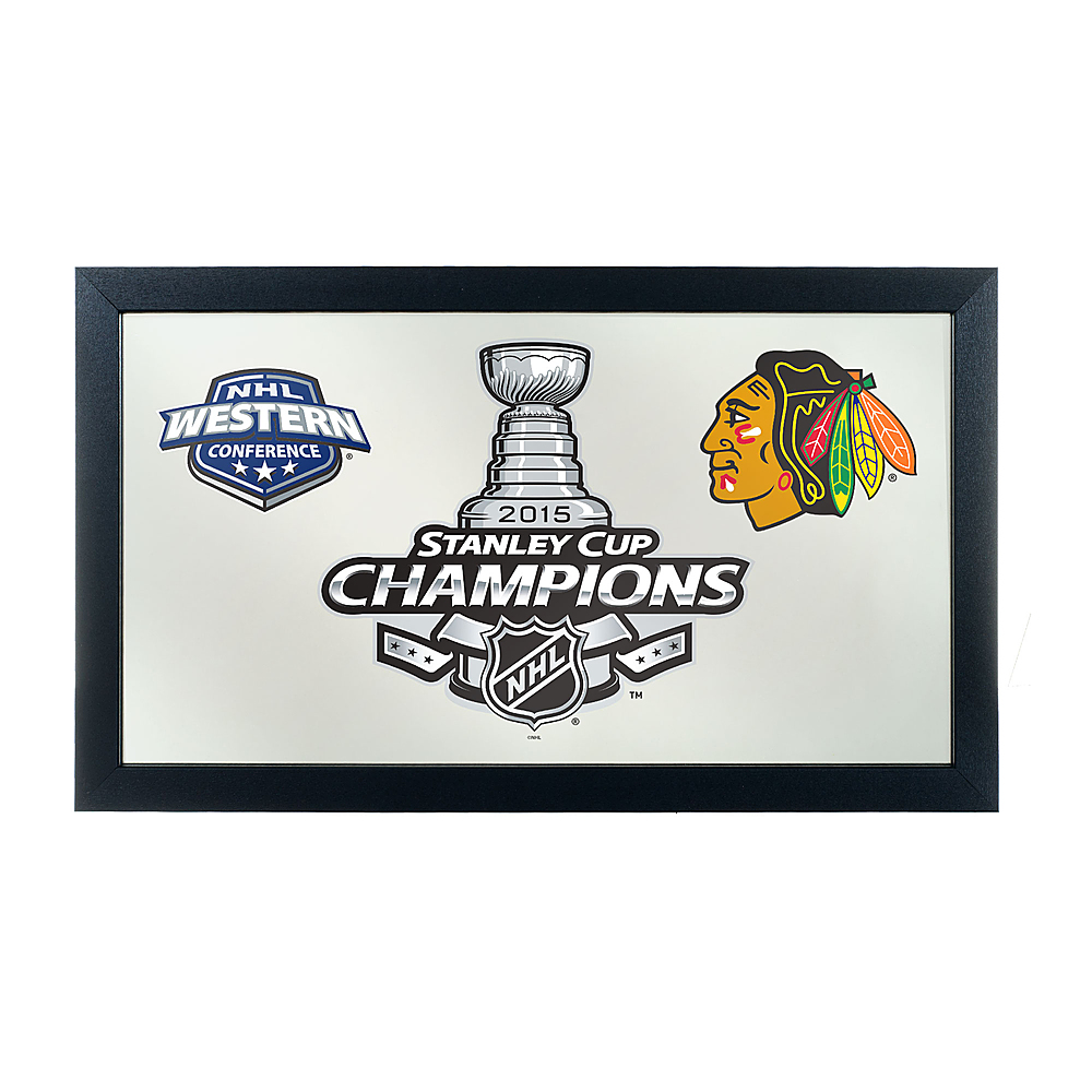 Chicago Blackhawks NHL 2015 Stanley Cup Champs Framed Logo Mirror - Red, Black, White