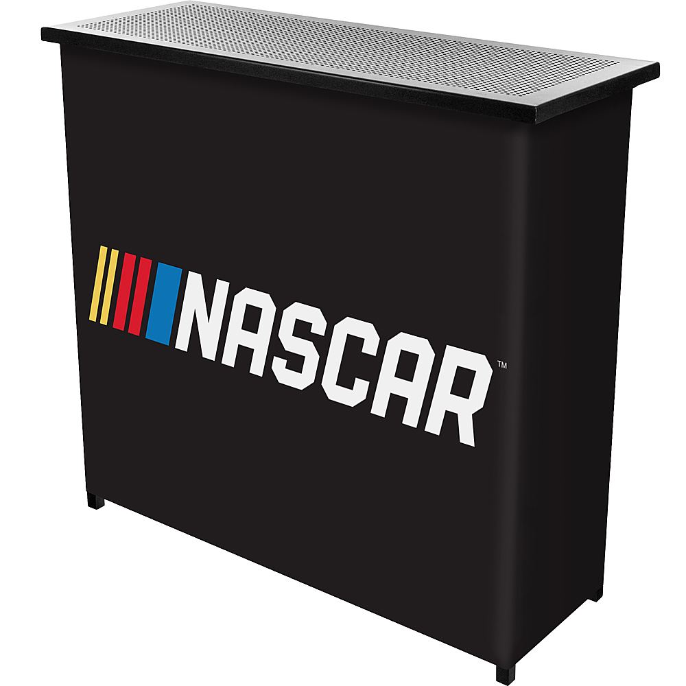 NASCAR Portable Bar Indoor Outdoor, Pop-Up Drink Station Patio, Garage or Man Cave Accessories - Black, White, Yellow, Red, Blue