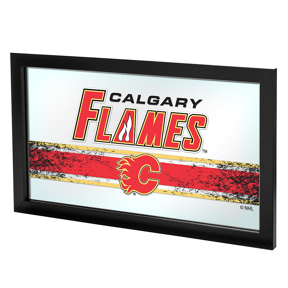 Calgary Flames NHL Framed Logo Mirror - Red, Yellow, Black