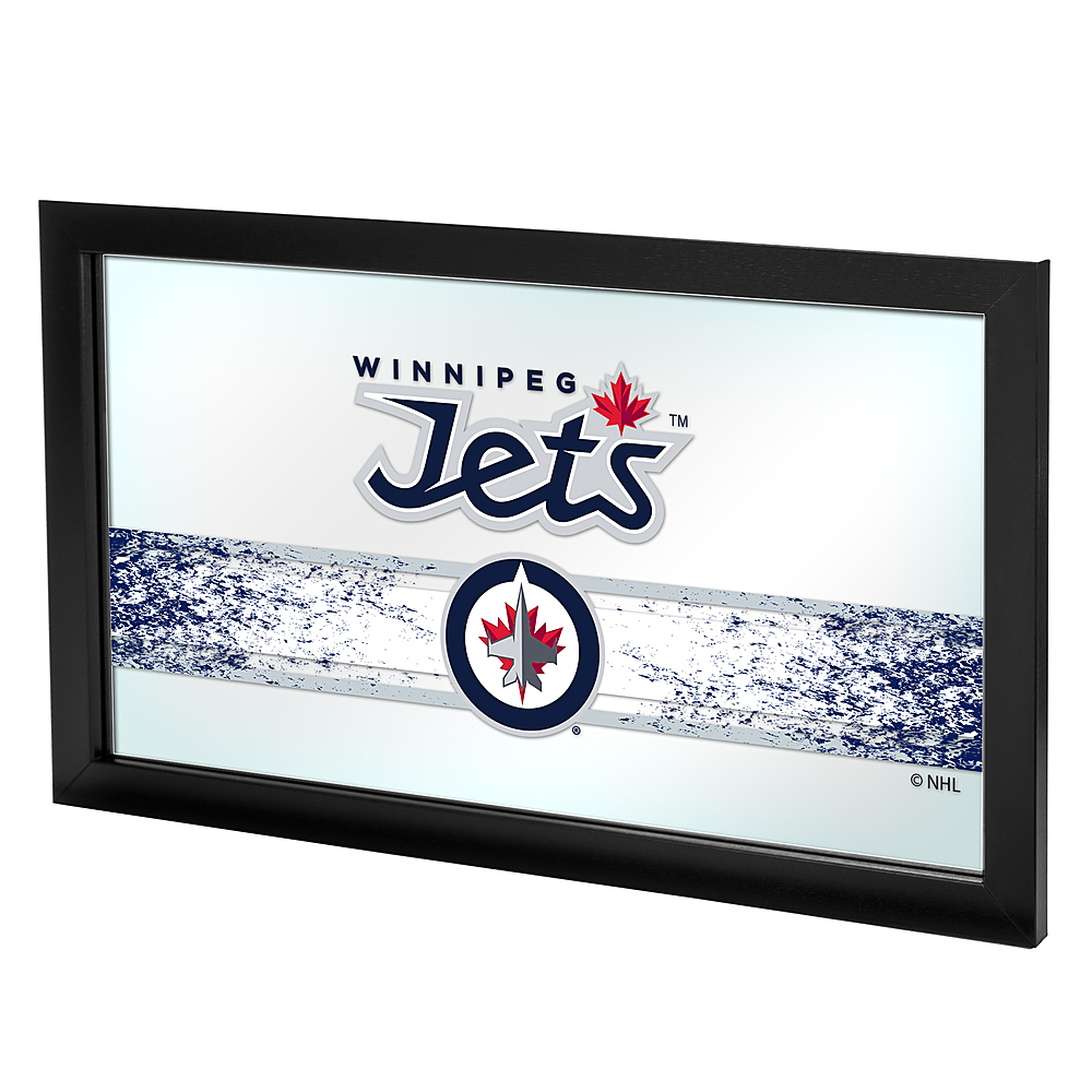 Winnipeg Jets NHL Framed Logo Mirror - Polar Night Blue, Silver, Red, White
