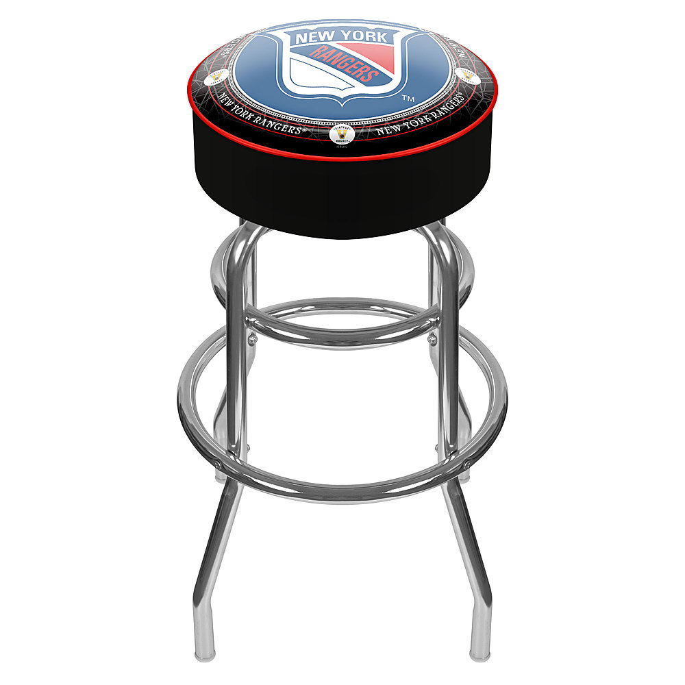 New York Rangers NHL Throwback Padded Swivel Bar Stool - Red, White, Blue, Black
