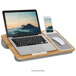 LapGear - Home Office Lap Desk for 15.6" Laptop - Oak Woodgrain - Front_Zoom