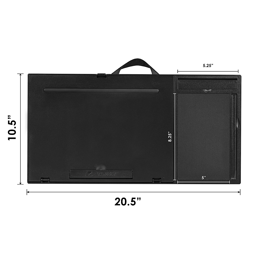 24 Premium Laptop Lap Desk And Riser With Comfort Edge, Mousepad, And  Accessory Slot - Black / Black