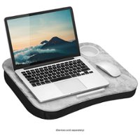 LapGear - Cup Holder Lap Desk for 14" Laptop - White Marble - Front_Zoom