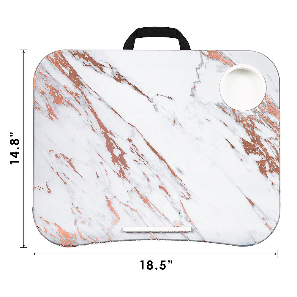 LapGear - Cup Holder Lap Desk for 15.6 Laptop - Rose Gold Marble