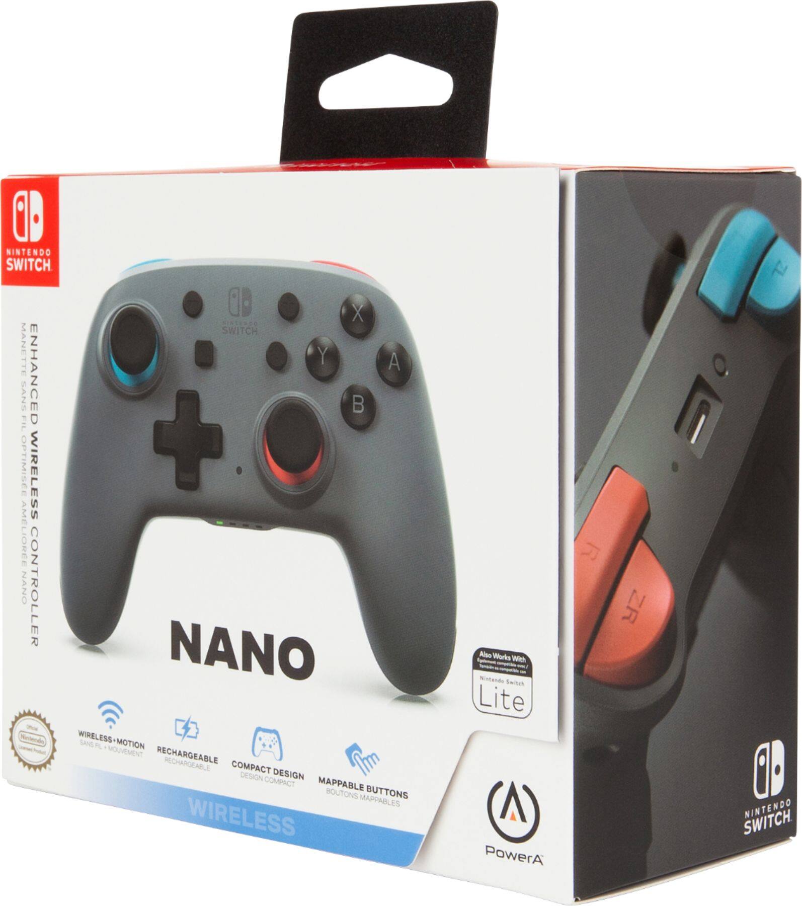 Alt View 17. PowerA - Nano Enhanced Wireless Controller for Nintendo Switch - Nano Grey-Neon.