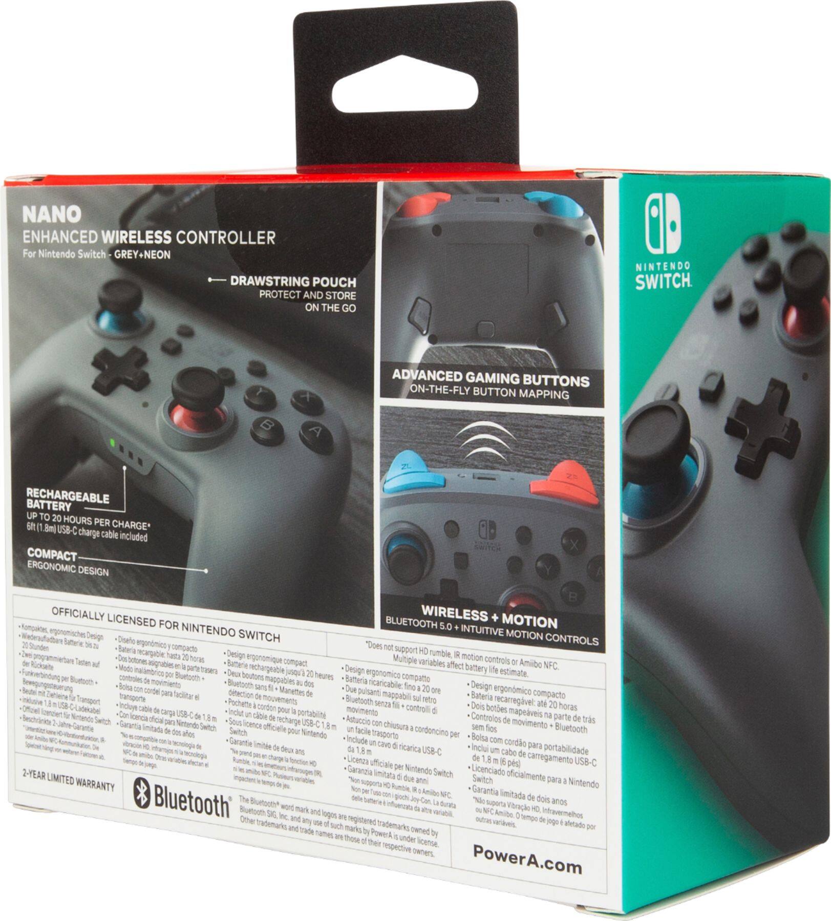 Alt View 18. PowerA - Nano Enhanced Wireless Controller for Nintendo Switch - Nano Grey-Neon.